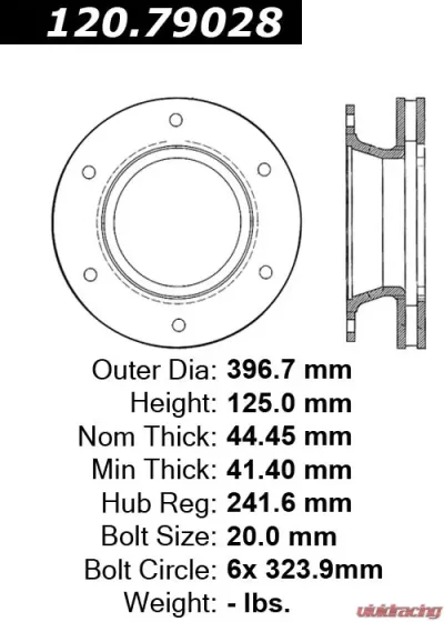 Centric Premium Brake Rotor 120.79028 - 120.79028