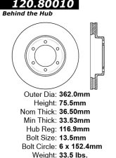 Centric Premium Brake Rotor 120.80010                                     - 120.80010 - Image 4