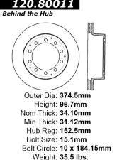 Centric Premium Brake Rotor 120.80011                                     - 120.80011 - Image 4