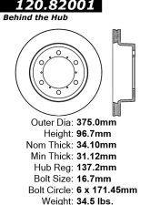 Centric Premium Brake Rotor 120.82001                                     - 120.82001 - Image 4