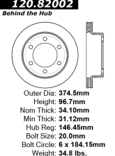 Centric Premium Brake Rotor 120.82002                                     - 120.82002 - Image 4