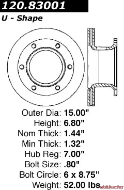 Centric Premium Brake Rotor 120.83001 - 120.83001