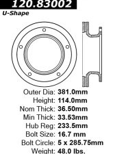 Centric Premium Brake Rotor 120.83002                                     - 120.83002 - Image 4