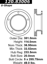 Centric Premium Brake Rotor 120.83006                                     - 120.83006 - Image 4