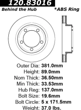 Centric Premium Brake Rotor 120.83016                                     - 120.83016 - Image 4