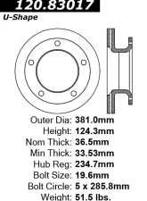 Centric Premium Brake Rotor 120.83017                                     - 120.83017 - Image 4