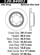 Centric Premium Brake Rotor 120.84002                                     - 120.84002 - Image 4