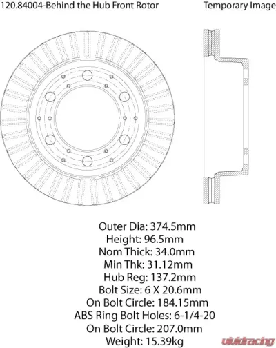 Centric Premium Brake Rotor 120.84004 - 120.84004