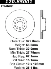 Centric Premium Brake Rotor 120.85001                                     - 120.85001 - Image 4