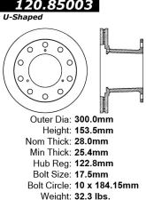 Centric Premium Brake Rotor 120.85003                                     - 120.85003 - Image 4