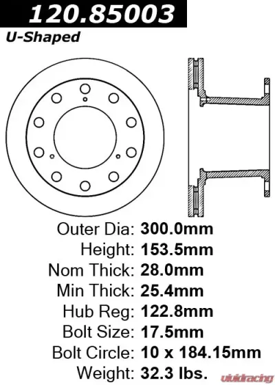 Centric Premium Brake Rotor 120.85003 - 120.85003