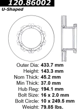 Centric Premium Brake Rotor 120.86002                                     - 120.86002 - Image 4