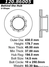 Centric Premium Brake Rotor 120.86005                                     - 120.86005 - Image 2