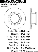 Centric Premium Brake Rotor 120.86009                                     - 120.86009 - Image 2