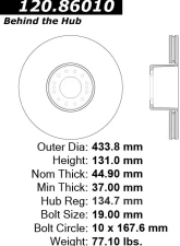 Centric Premium Brake Rotor 120.86010                                     - 120.86010 - Image 4