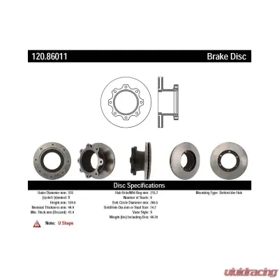 Centric Premium Brake Rotor 120.86011 - 120.86011