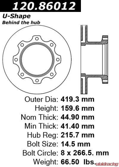 Centric Premium Brake Rotor 120.86012 - 120.86012