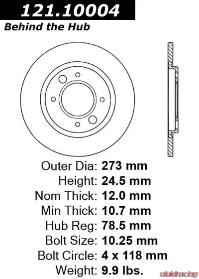 Centric C-Tek Standard Brake Rotor 121.10004 - 121.10004