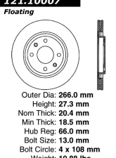 Centric C-Tek Standard Brake Rotor 121.10007                                     - 121.10007 - Image 4