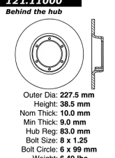 Centric C-Tek Standard Brake Rotor 121.11000                                     - 121.11000 - Image 4