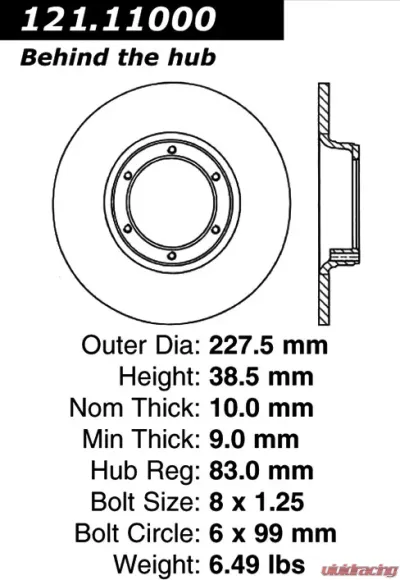 Centric C-Tek Standard Brake Rotor 121.11000 - 121.11000