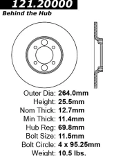 Centric C-Tek Standard Brake Rotor 121.20000                                     - 121.20000 - Image 2