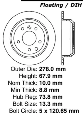 Centric C-Tek Standard Brake Rotor 121.20007                                     - 121.20007 - Image 4