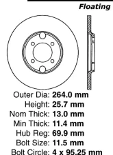 Centric C-Tek Standard Brake Rotor 121.20008                                     - 121.20008 - Image 4