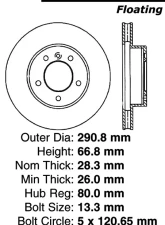 Centric C-Tek Standard Brake Rotor 121.20009                                     - 121.20009 - Image 2