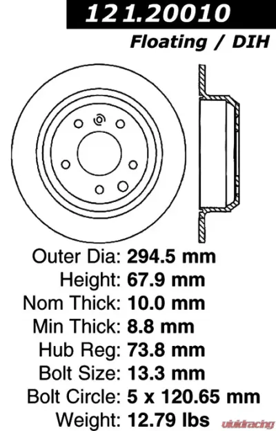 Centric C-Tek Standard Brake Rotor 121.20010 - 121.20010