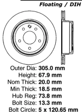 Centric C-Tek Standard Brake Rotor 121.20013                                     - 121.20013 - Image 4