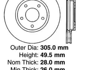 Centric C-Tek Standard Brake Rotor 121.20014