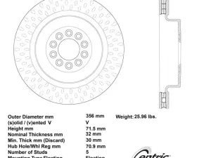 Centric C-Tek Standard Brake Rotor 121.20018