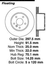 Centric C-Tek Standard Brake Rotor 121.22005                                     - 121.22005 - Image 4