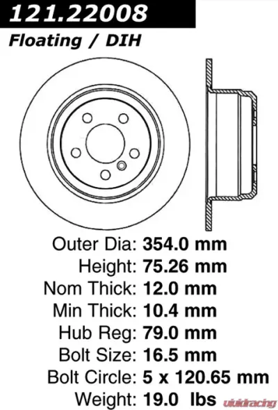 Centric C-Tek Standard Brake Rotor 121.22008 - 121.22008