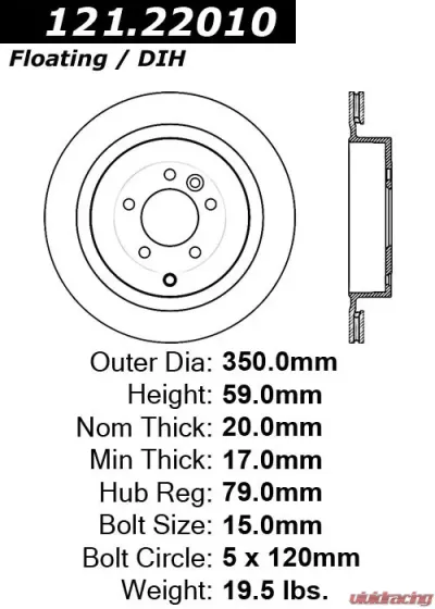 Centric C-Tek Standard Brake Rotor 121.22010 - 121.22010