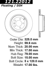 Centric C-Tek Standard Brake Rotor 121.22012                                     - 121.22012 - Image 4