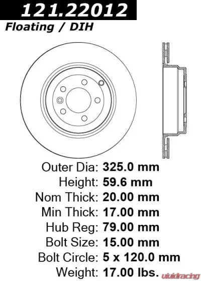 Centric C-Tek Standard Brake Rotor 121.22012 - 121.22012