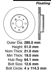 Centric C-Tek Standard Brake Rotor 121.28000                                     - 121.28000 - Image 3
