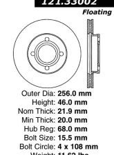 Centric C-Tek Standard Brake Rotor 121.33002                                     - 121.33002 - Image 4