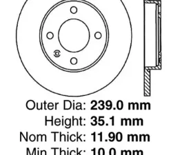Centric C-Tek Standard Brake Rotor 121.33003