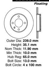 Centric C-Tek Standard Brake Rotor 121.33003                                     - 121.33003 - Image 2
