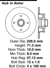 Centric C-Tek Standard Brake Rotor 121.33022                                     - 121.33022 - Image 4