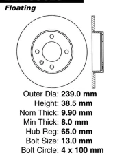 Centric C-Tek Standard Brake Rotor 121.33025                                     - 121.33025 - Image 4