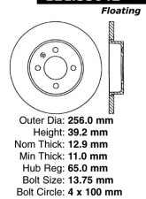 Centric C-Tek Standard Brake Rotor 121.33042                                     - 121.33042 - Image 4