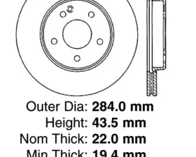 Centric C-Tek Standard Brake Rotor 121.33043