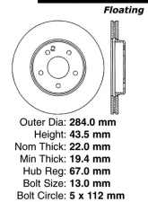 Centric C-Tek Standard Brake Rotor 121.33043                                     - 121.33043 - Image 2
