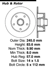 Centric C-Tek Standard Brake Rotor 121.33048                                     - 121.33048 - Image 4
