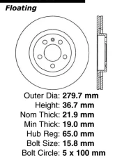 Centric C-Tek Standard Brake Rotor 121.33054                                     - 121.33054 - Image 4