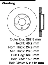 Centric C-Tek Standard Brake Rotor 121.33055                                     - 121.33055 - Image 4